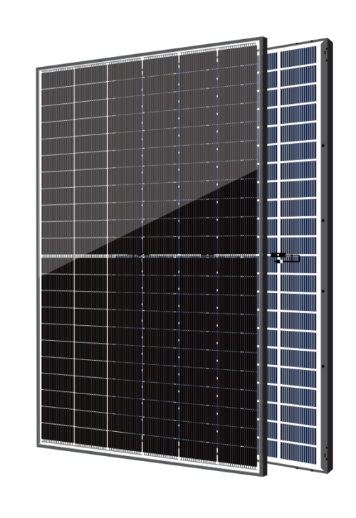 HGT-210N-66 N-Type bifacial solar module, front and rear view