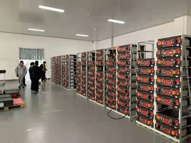 Indoor battery rack installation