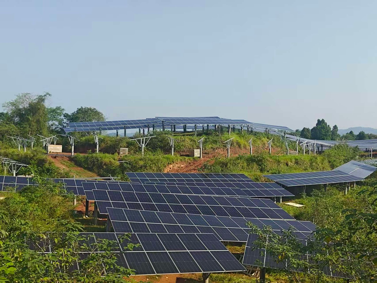 Ground-mounted solar module installation